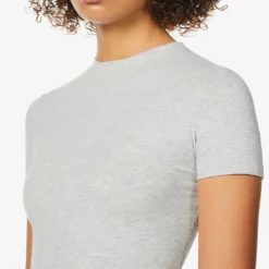 Round-neck Stretch-cotton T-shirt 9 Round-neck Stretch-cotton T-shirt -Outlet Pique Style Store R03766867 S LIGHTHEATHERGREY ALT04