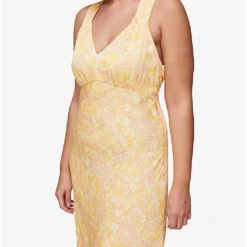 Whistles Safari-print Satin Midi Dress -Outlet Pique Style Store R03776759 YELLOW ALT03