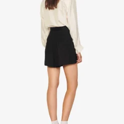 Sandro Hugo High-rise Woven Shorts -Outlet Pique Style Store R03787608 NOIRGRIS ALT02