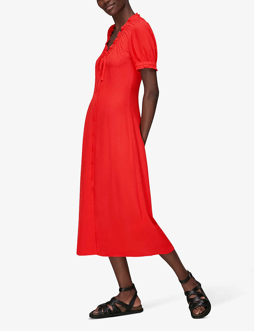 Whistles Ada Ruched-detail Midi Dress 5 Whistles Ada Ruched-detail Midi Dress - Image 5