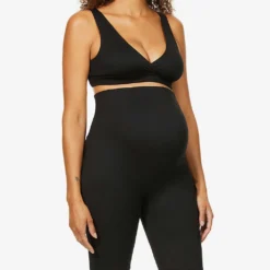 Maternity The Short High-rise Stretch-woven Shorts -Outlet Pique Style Store R03811964 BLACK ALT01