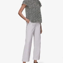 Whistles Floral-print Key-hole Woven Top -Outlet Pique Style Store R03816786 BLACKMULTI ALT01