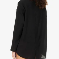 Seafolly Classic Cotton Beach Shirt -Outlet Pique Style Store R03824901 BLACK ALT03