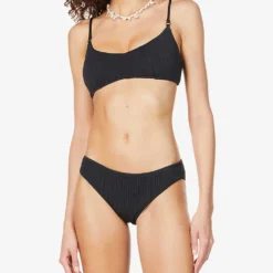 Seafolly Sea Dive Textured Bralette Bikini Top -Outlet Pique Style Store R03824903 BLACK ALT02