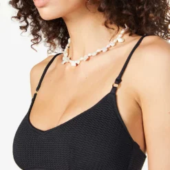 Seafolly Sea Dive Textured Bralette Bikini Top -Outlet Pique Style Store R03824903 BLACK ALT04
