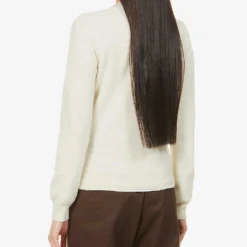 Comme Des Garçons Play Heart-embroidered Wool Jumper -Outlet Pique Style Store R03829846 NATURAL ALT03