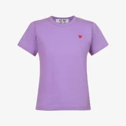 Comme Des Garçons Play Heart-embroidered Cotton-jersey T-shirt