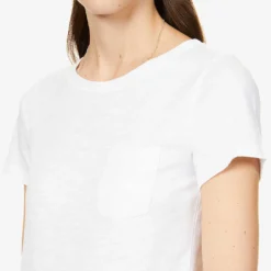 Round-neck Organic-cotton T-shirt -Outlet Pique Style Store R03842162 WHITE ALT04