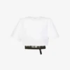 Alexander McQueen Mesh-detail Boned Cotton-jersey T-shirt