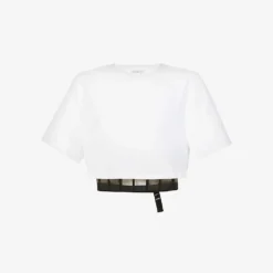 Alexander McQueen Mesh-detail Boned Cotton-jersey T-shirt