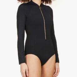 Seafolly Collective Long-sleeve Stretch-recycled Nylon Swimsuit -Outlet Pique Style Store R03854727 BLACK ALT02