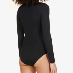 Seafolly Collective Long-sleeve Stretch-recycled Nylon Swimsuit -Outlet Pique Style Store R03854727 BLACK ALT03