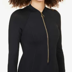 Seafolly Collective Long-sleeve Stretch-recycled Nylon Swimsuit -Outlet Pique Style Store R03854727 BLACK ALT04