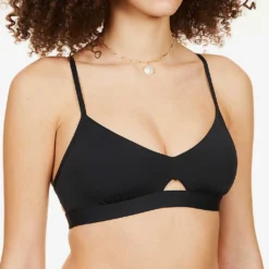 Seafolly Collective Hybrid Recycled Nylon-blend Bikini Top -Outlet Pique Style Store R03854733 BLACK ALT04
