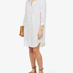 Seafolly Boheme Striped-pattern Cotton Cover-up 6 Seafolly Boheme Striped-pattern Cotton Cover-up -Outlet Pique Style Store R03854739 WHITE ALT01