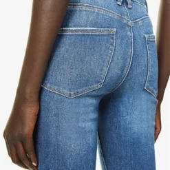 GOOD AMERICAN Good Legs Flared High-rise Cotton-blend Jeans -Outlet Pique Style Store R03857190 BLUE843 ALT05