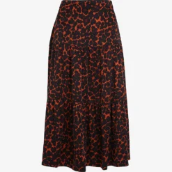 Whistles Smudge Animal-print Woven Midi Skirt