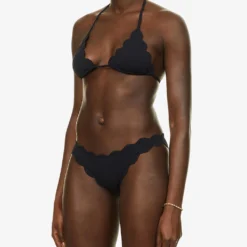 Marysia Broadway Scallop-edged Bikini Top -Outlet Pique Style Store R03872308 BLACK ALT02
