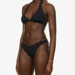 Marysia Spring Scalloped Bikini Top -Outlet Pique Style Store R03872309 BLACK ALT02