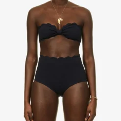 Marysia Antibes Scalloped Bandeau Bikini Top -Outlet Pique Style Store R03872311 BLACK ALT02