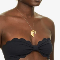 Marysia Antibes Scalloped Bandeau Bikini Top -Outlet Pique Style Store R03872311 BLACK ALT04