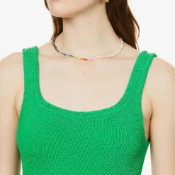 Square-neck Swimsuit 9 Square-neck Swimsuit -Outlet Pique Style Store R03873621 S EMERALD ALT04