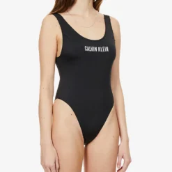Calvin Klein Intense Power Logo-embroidered Swimsuit -Outlet Pique Style Store R03874195 PVHBLACK ALT02
