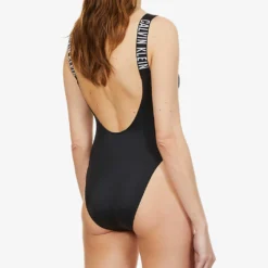 Calvin Klein Intense Power Logo-embroidered Swimsuit -Outlet Pique Style Store R03874195 PVHBLACK ALT03