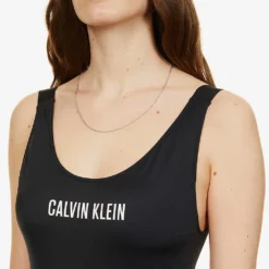 Calvin Klein Intense Power Logo-embroidered Swimsuit -Outlet Pique Style Store R03874195 PVHBLACK ALT04
