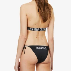 Calvin Klein Intense Power Logo-embroidered Bikini Top -Outlet Pique Style Store R03874196 PVHBLACK ALT03