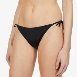 Calvin Klein Intense Power Logo-print High-rise Bikini Bottoms -Outlet Pique Style Store R03874197 PVHBLACK ALT02