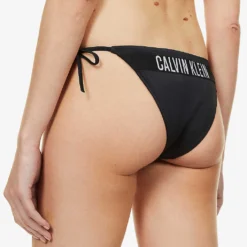 Calvin Klein Intense Power Logo-print High-rise Bikini Bottoms -Outlet Pique Style Store R03874197 PVHBLACK ALT03