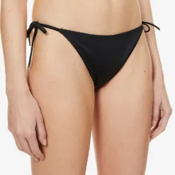 Calvin Klein Intense Power Logo-print High-rise Bikini Bottoms -Outlet Pique Style Store R03874197 PVHBLACK ALT04