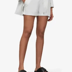 AllSaints Aleida Tri Drawstring-waistband Stretch-woven Shorts -Outlet Pique Style Store R03876076 OPTICWHITE ALT02