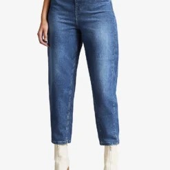 Ted Baker Oliwia Barrel-leg High-rise Stretch-denim Jeans -Outlet Pique Style Store R03877057 DKBLUE ALT02