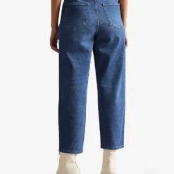 Ted Baker Oliwia Barrel-leg High-rise Stretch-denim Jeans -Outlet Pique Style Store R03877057 DKBLUE ALT03