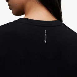 AllSaints Anna Short-sleeve Cotton Maxi Dress -Outlet Pique Style Store R03879746 BLACK ALT04