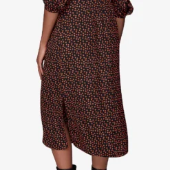 Whistles Floral-print High-waisted Woven Midi Skirt -Outlet Pique Style Store R03882527 BLACK ALT03