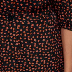 Whistles Floral-print High-waisted Woven Midi Skirt -Outlet Pique Style Store R03882527 BLACK ALT04