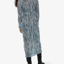 Whistles Marble-stripe Recycled-polyester Plisse Midi Dress 9 Whistles Marble-stripe Recycled-polyester Plisse Midi Dress -Outlet Pique Style Store R03886469 BLUE ALT03