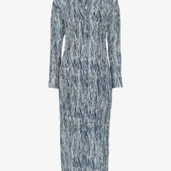 Whistles Marble-stripe Recycled-polyester Plisse Midi Dress