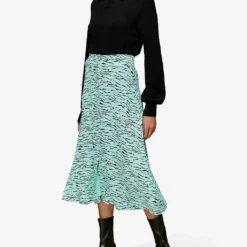 Whistles Tiger-print Button-front Woven Midi Skirt -Outlet Pique Style Store R03900966 MULTICOLOURED ALT02