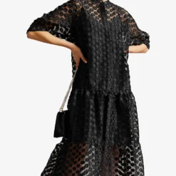 Ted Baker Nelanie Puff-sleeve Polka Dot Oversized Woven Shirt Dress 7 Ted Baker Nelanie Puff-sleeve Polka Dot Oversized Woven Shirt Dress -Outlet Pique Style Store R03902262 BLACK ALT02