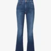 MOTHER Hustler Faded Flared High-rise Denim-blend Jeans