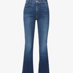 MOTHER Hustler Faded Flared High-rise Denim-blend Jeans