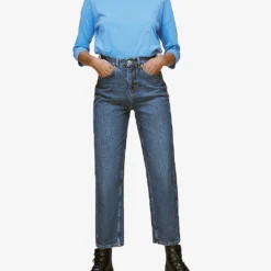 Whistles Pocket-embellished Relaxed Fit Organic Cotton Top -Outlet Pique Style Store R03907586 BLUE ALT01