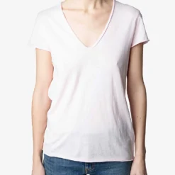 Zadig & Voltaire Story Fishnet-detail Cotton-jersey T-shirt -Outlet Pique Style Store R03909478 PARME ALT02