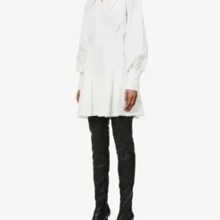Oversized-collar Crepe Mini Dress 7 Oversized-collar Crepe Mini Dress -Outlet Pique Style Store R03913527 WHITE ALT02