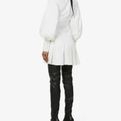 Oversized-collar Crepe Mini Dress 8 Oversized-collar Crepe Mini Dress -Outlet Pique Style Store R03913527 WHITE ALT03