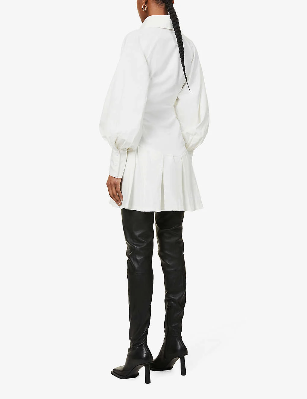 Oversized-collar Crepe Mini Dress 4 Oversized-collar Crepe Mini Dress - Image 4